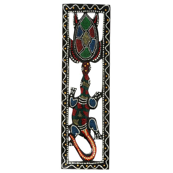 Панно  Панно "Черепашка и ящерица" дерево 50х15х1 см  МИКС