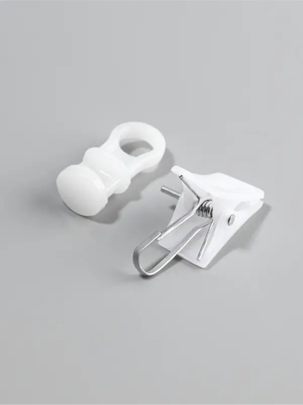 Набор для штор: бегунок 10 шт., зажимы 10 шт., белый