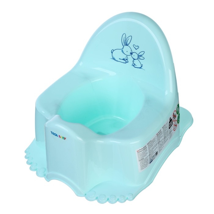 Горшок детский музыкальный «Кролики», цвет нежно-бирюзовый