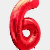 Воздушный шар фольгированный 40" &laquo;Цифра 6&raquo;, красный