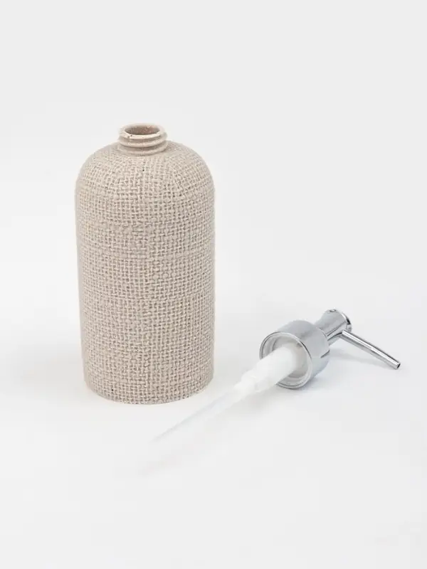 Набор для ванной "Плетение" 2 предмета (дозатор для мыла, стакан), цвет бежевый