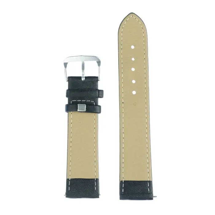 Ремешок для часов &laquo;Соломон&raquo;, 20 мм, натуральная кожа, длина 20 см, чёрный