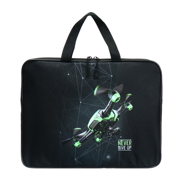 Папка с ручками текстильная А4, 370 х 280 х 60 мм, Stavia Папка с ручками текстильная А4, 370 х 280 х 60 мм, Stavia "Дрон"