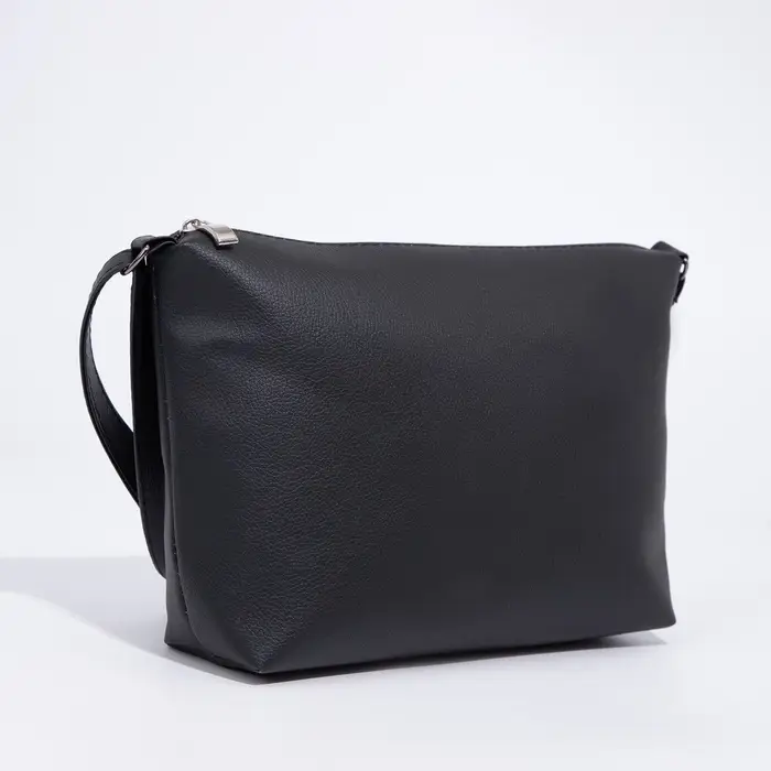 Сумка женская кросс-боди на молнии, 25&times;8&times;19 см, чёрная