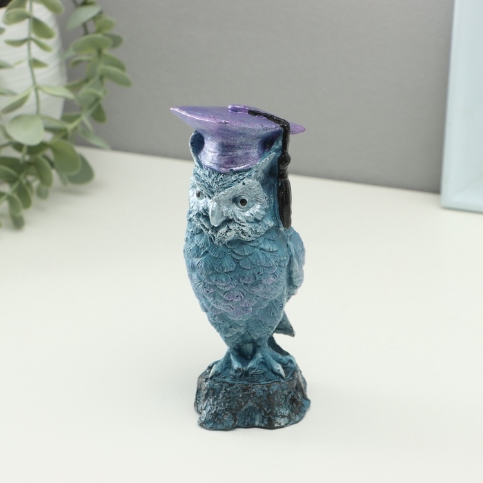 Фигура Фигура "Филин мудрый" 15х6см, серо-голубой
