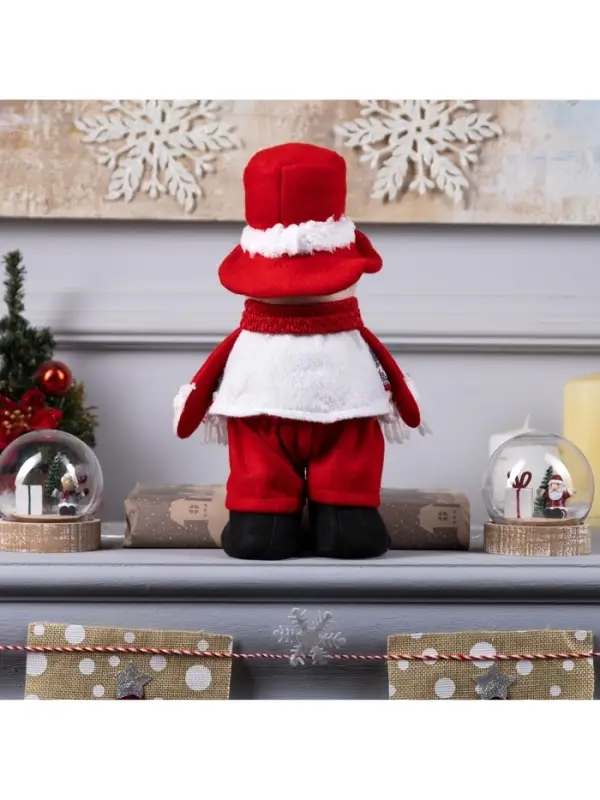 Светодиодная фигура &laquo;Снеговик&raquo; 13&times;30&times;8 см, текстиль, батарейки LR1130&times;3 (в комплекте), свечение тёплое белое