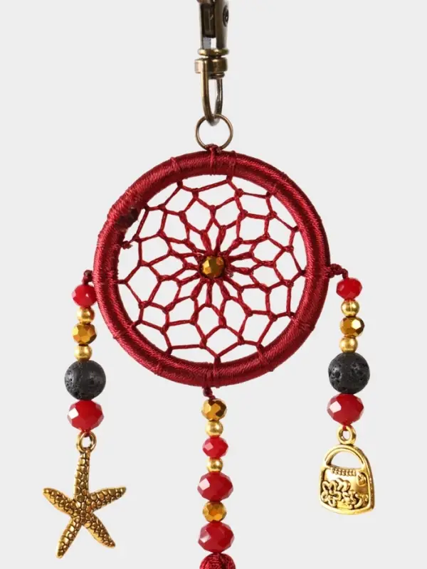 Брелок ловец снов, 17 см, бордовый Брелок ловец снов, 17 см, бордовый