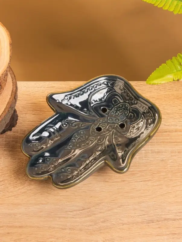 Мыльница «Рука Будды», 17×13×3 см, керамика, синяя