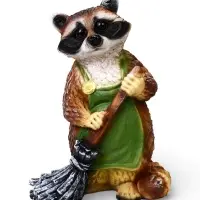 Садовая Фигура 38 х 26 х 24 см полистоун Енот с метлой