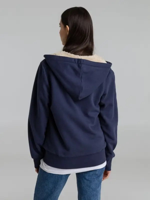 Толстовка унисекс на молнии Sherpa 280, темно-синяя, размер XS Толстовка унисекс на молнии Sherpa 280, темно-синяя, размер XS