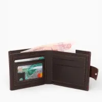 Портмоне мужское &laquo;Орёл&raquo;, на кнопке, два отделения, коричневое