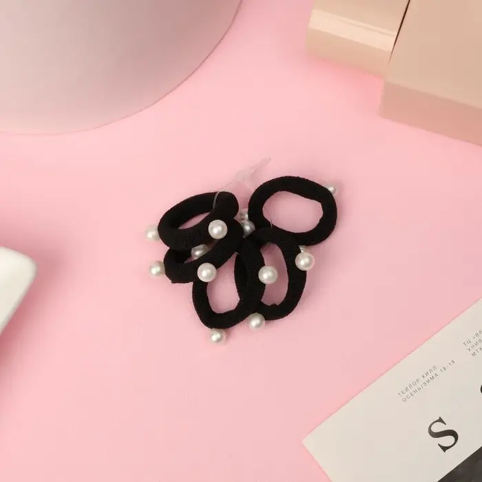 Резинка для волос Резинка для волос "Бусинка" (набор 5 шт) чёрно-белый