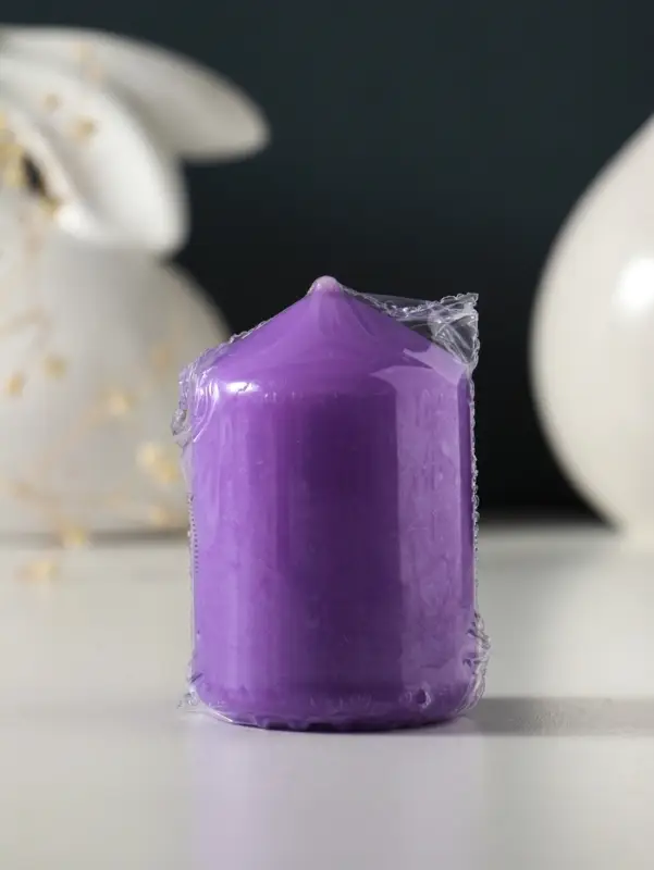 Свеча-цилиндр 4х6 см, 70 гр, лаванда Свеча-цилиндр 4х6 см, 70 гр, лаванда