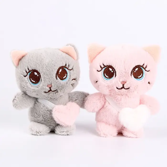 Мягкая игрушка &laquo;Кот&raquo;, с сердцем, 11 см, цвет МИКС