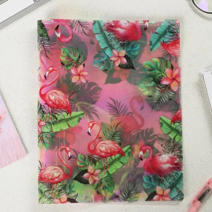 Обложка для тетрадей и школьного дневника &laquo;Фламинго&raquo;, 34.7&times;21.1 см
