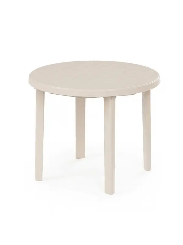 Стол круглый, 90&times;90&times;75 см, пластиковый, бежевый