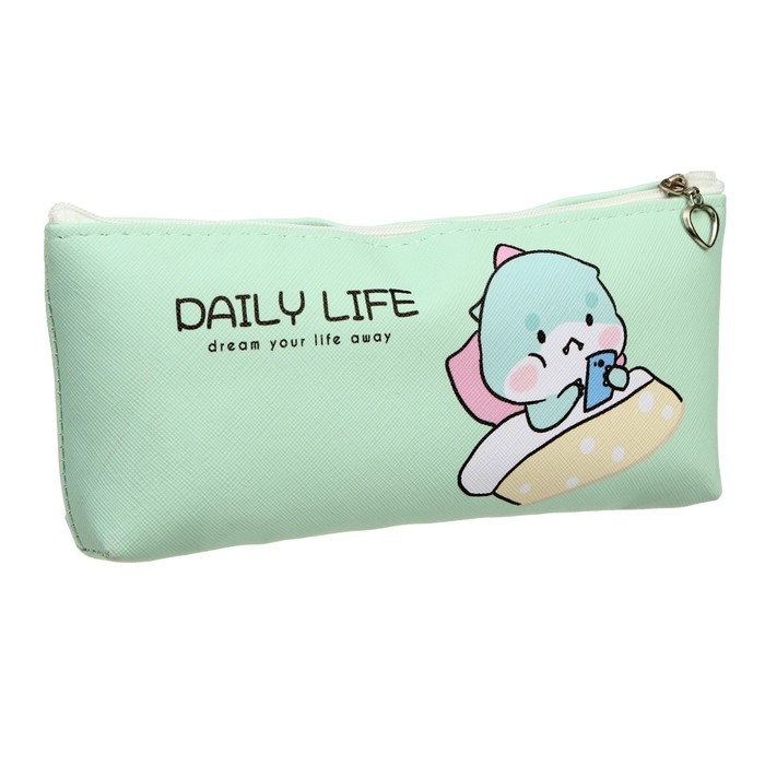 Пенал школьный на молнии Пенал школьный на молнии "Динозаврик", МИКС