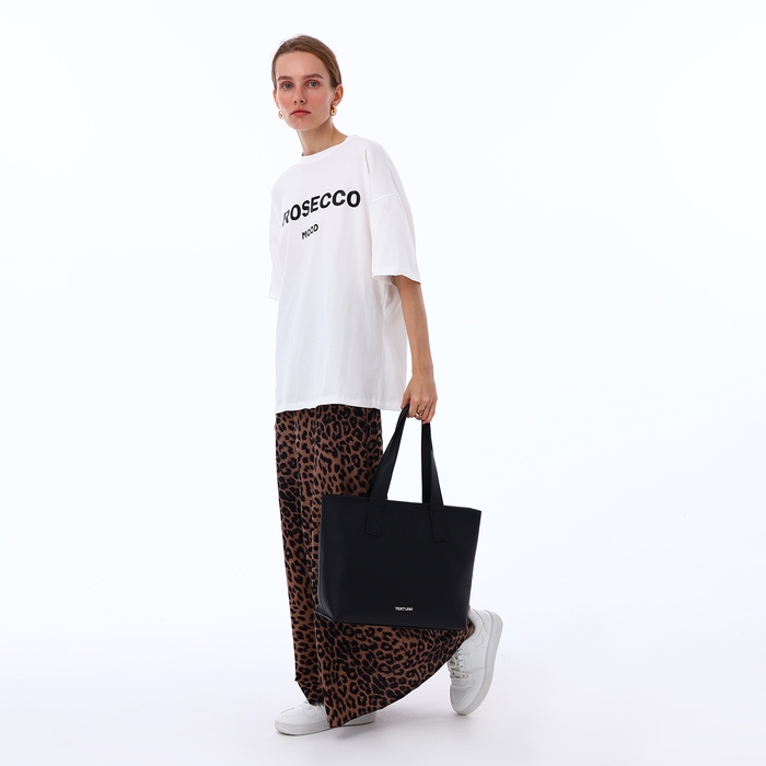 Сумка-шопер женская, TEXTURA, большой размер, цвет чёрный