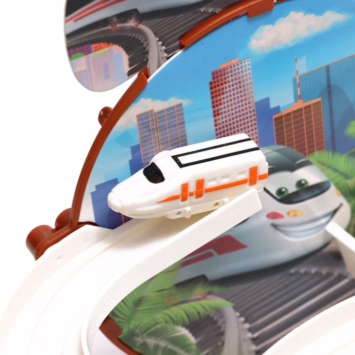 Магнитный трек «Весёлые горки «Поезда», свет и звук, работает от батареек Магнитный трек «Весёлые горки «Поезда», свет и звук, работает от батареек