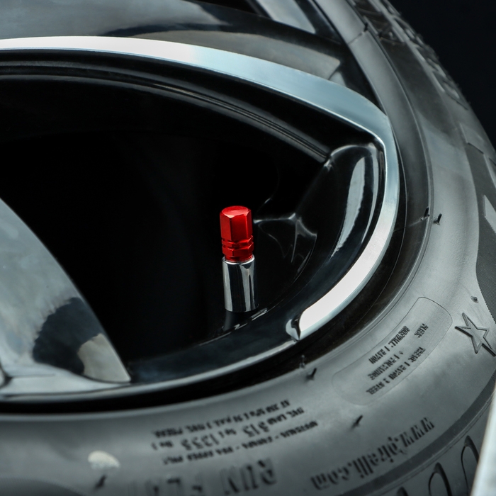 Колпачок на вентиль TORSO, красный, набор 4 шт Колпачок на вентиль TORSO, красный, набор 4 шт