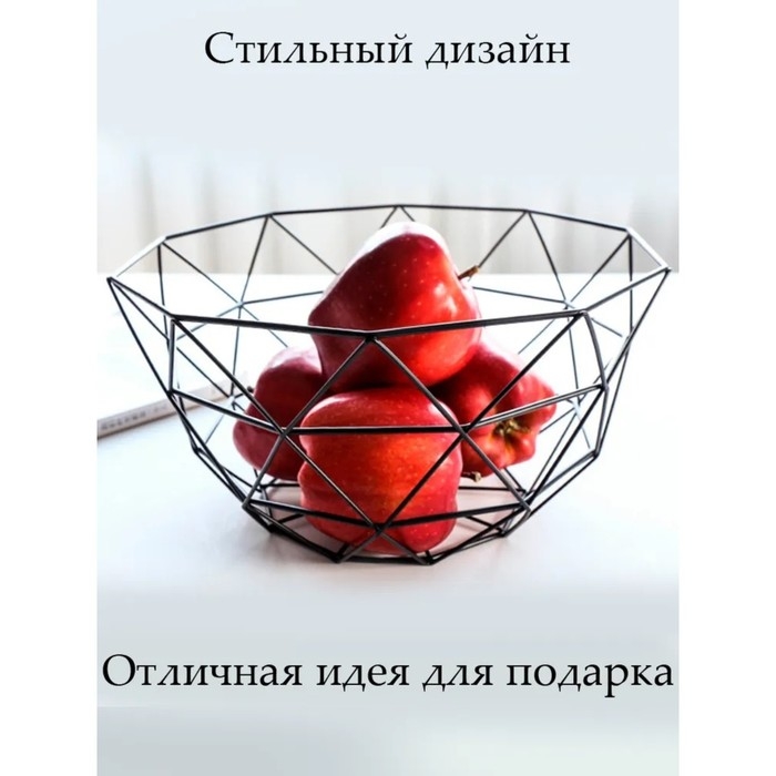 Фруктовница Доляна «Геометрия», 27×27×14 см, цвет чёрный Фруктовница Доляна «Геометрия», 27×27×14 см, цвет чёрный