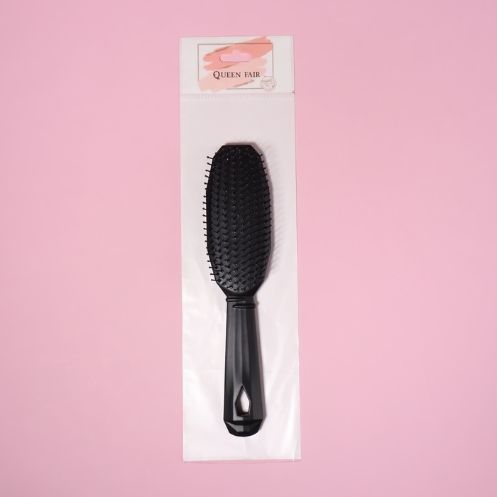 Расчёска массажная 5 &times; 22,5 см, цвет чёрный