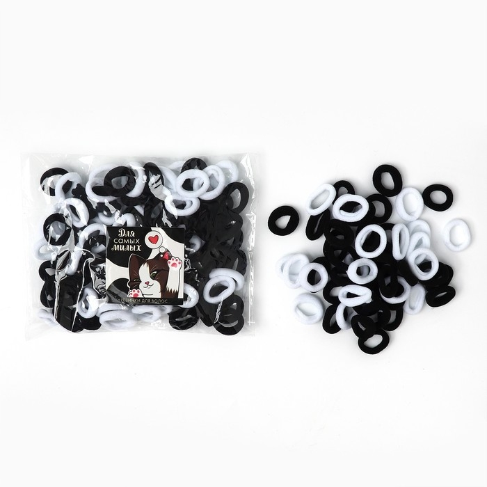 Резинки для волос «Для самых милых» набор, диаметр 2 см, 100 шт Резинки для волос «Для самых милых» набор, диаметр 2 см, 100 шт