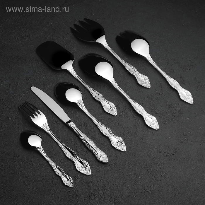 Набор столовых приборов «Тройка», 52 предмета, художественная роспись, декоративная коробка Набор столовых приборов «Тройка», 52 предмета, художественная роспись, декоративная коробка