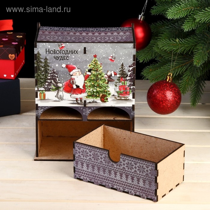 Чайный домик  Чайный домик "Дед Мороз и Снеговик" 20х15х8,5 см