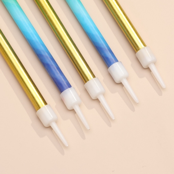 Свечи для торта Свечи для торта "Радуга", 12 шт, золото и разноцветный