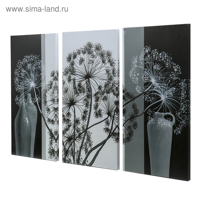 Картина модульная на подрамнике  Картина модульная на подрамнике "Воздушный цветок" 99x65 см. (3-33х65)