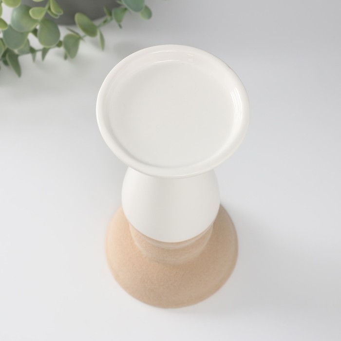 Подсвечник керамика на 1 свечу Подсвечник керамика на 1 свечу "Пирей" песочно-белый 9,8х9,8х20 см