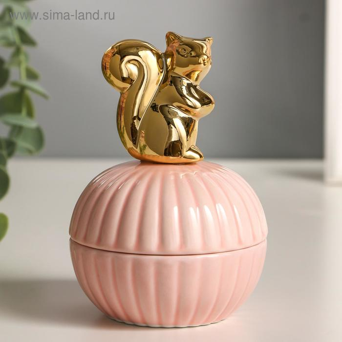 Шкатулка керамика Шкатулка керамика "Золотая белочка" 11х8х8 см