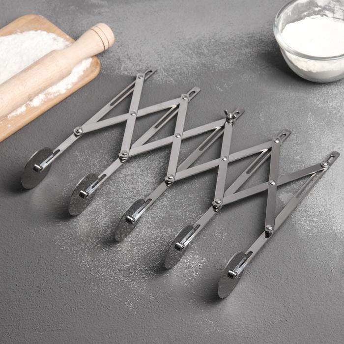 Тесторезка растяжимая Доляна, 5 дисков, 24,5×5 см Тесторезка растяжимая Доляна, 5 дисков, 24,5×5 см