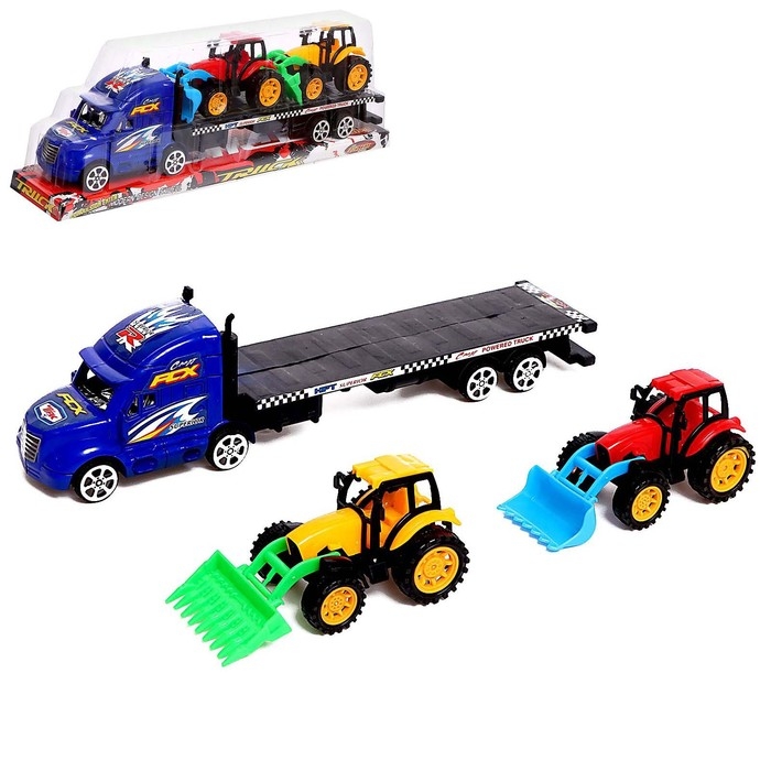 Грузовик инерционный &laquo;Автовоз&raquo;, с тракторами, МИКС