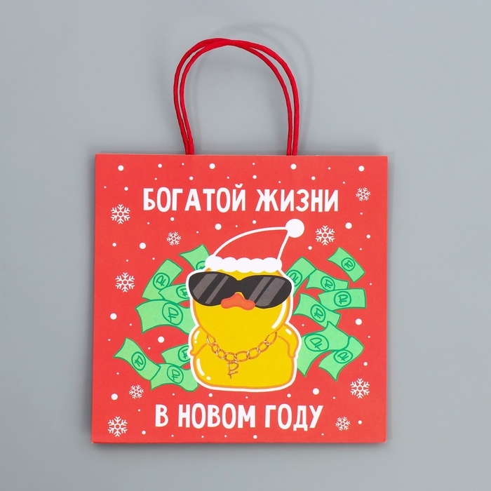 Пакет подарочный новогодний крафтовый «Что-то на богатом», 22 х 22 х 11 см Пакет подарочный новогодний крафтовый «Что-то на богатом», 22 х 22 х 11 см