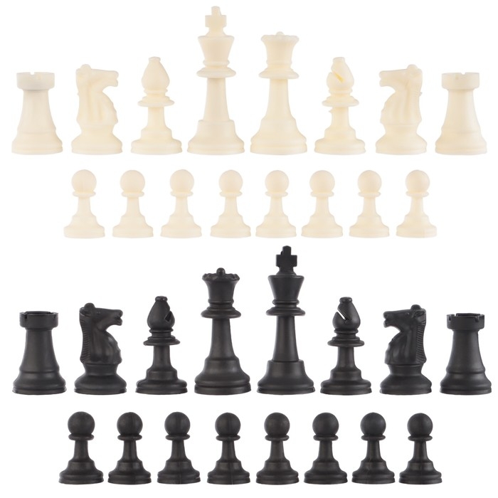 Шахматные фигуры, пластик, король h-9 см, пешка h-4.1 см Шахматные фигуры, пластик, король h-9 см, пешка h-4.1 см