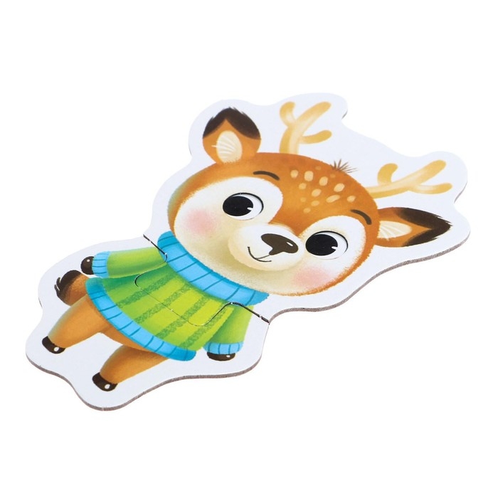 Макси-пазлы «Весёлый Новый год», 5 пазлов, 10 деталей Макси-пазлы «Весёлый Новый год», 5 пазлов, 10 деталей