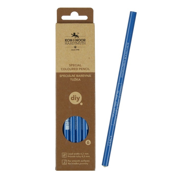 Карандаш Koh-I-Noor 3263/2 специальный, для письма по стеклу, металлу, пластику, цвет синий Карандаш Koh-I-Noor 3263/2 специальный, для письма по стеклу, металлу, пластику, цвет синий