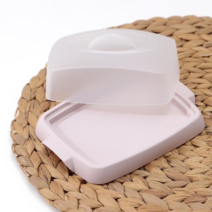 Маслёнка «Таира», пластиковая, 16,5×12 см, цвет розовый Маслёнка «Таира», пластиковая, 16,5×12 см, цвет розовый