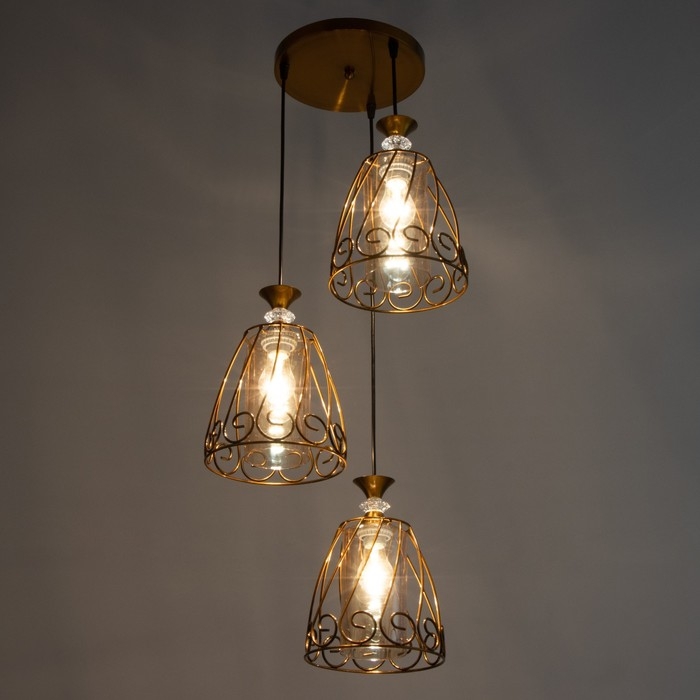Светильник BayerLux Светильник BayerLux "Кронос" 3хE27 40Вт золото 32х32х100 см