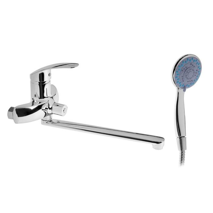 Смеситель для ванны Accoona A7125, однорычажный, излив 300 мм, душевой набор, хром Смеситель для ванны Accoona A7125, однорычажный, излив 300 мм, душевой набор, хром