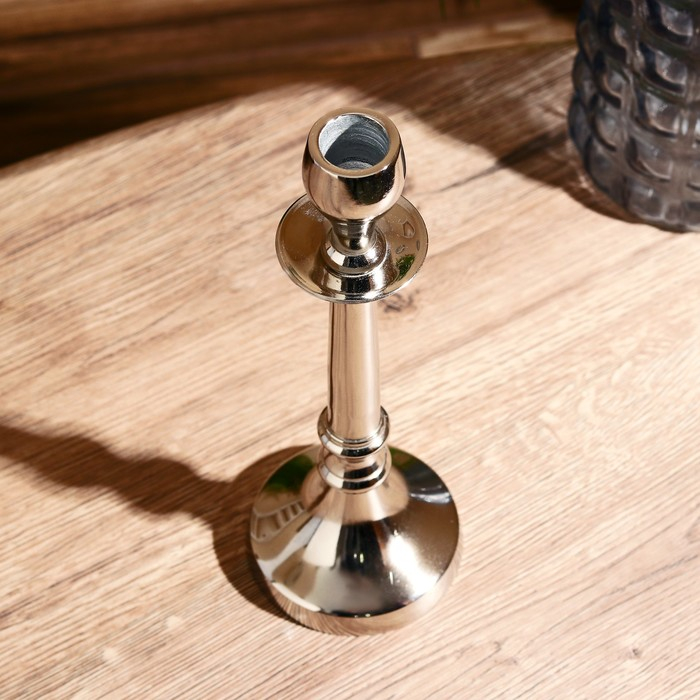 Подсвечник алюминий Подсвечник алюминий "Ампир" на 1 свечу 9,5х9,5х25 см