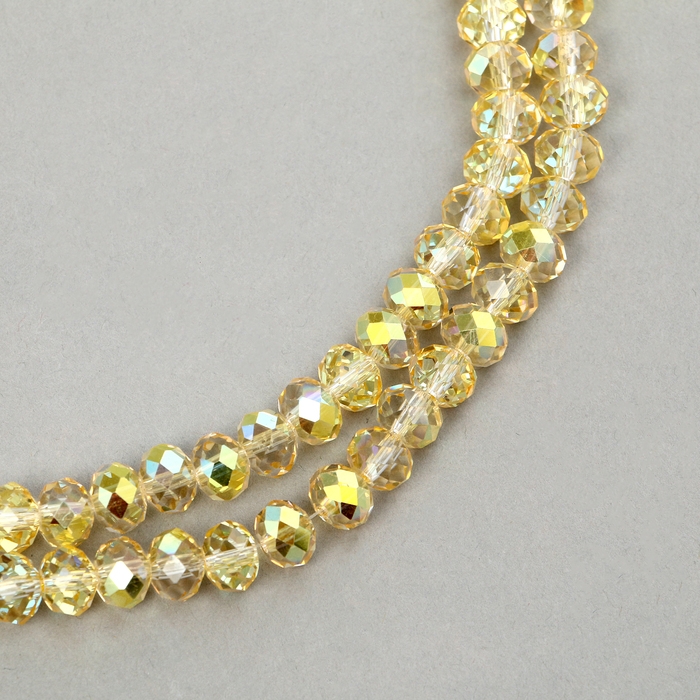 Бусины из стекла, набор 72 шт., размер 1 шт. &mdash; 8 мм, цвет золотой