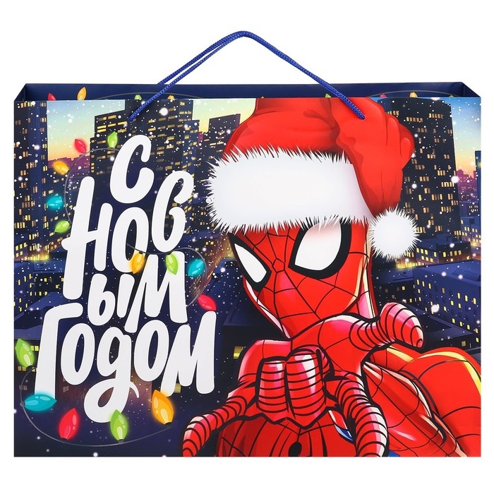 Пакет подарочный "С Новым годом!", 31х40х11 см, упаковка, Человек-паук