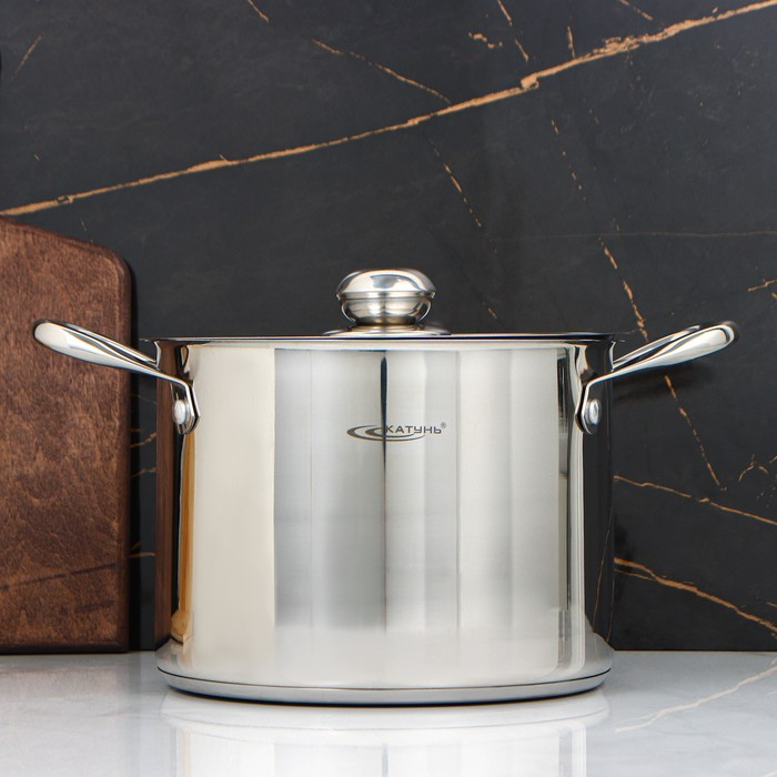 Кастрюля «Титан», 6,4 л, d=22 см, h=17 см, капсульное дно, металлическая крышка, индукция, Кастрюля «Титан», 6,4 л, d=22 см, h=17 см, капсульное дно, металлическая крышка, индукция,