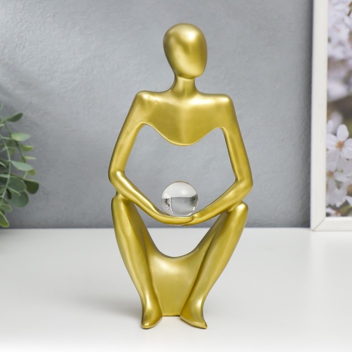 Сувенир полистоун  Сувенир полистоун "Абстракция - открытость, с шаром" золото 24х7,5х11 см