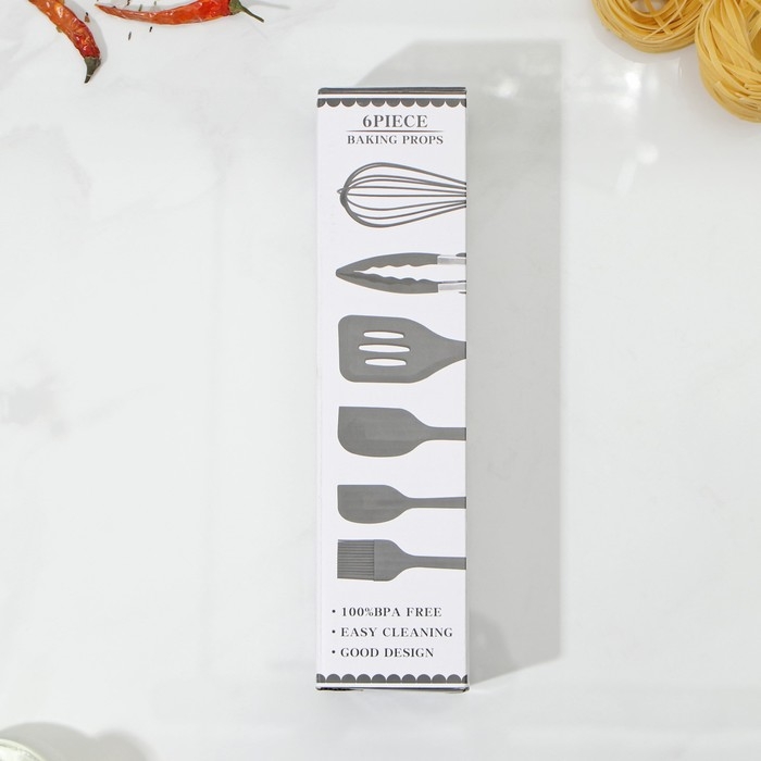 Набор кухонных принадлежностей Black, 6 предметов, цвет чёрный Набор кухонных принадлежностей Black, 6 предметов, цвет чёрный