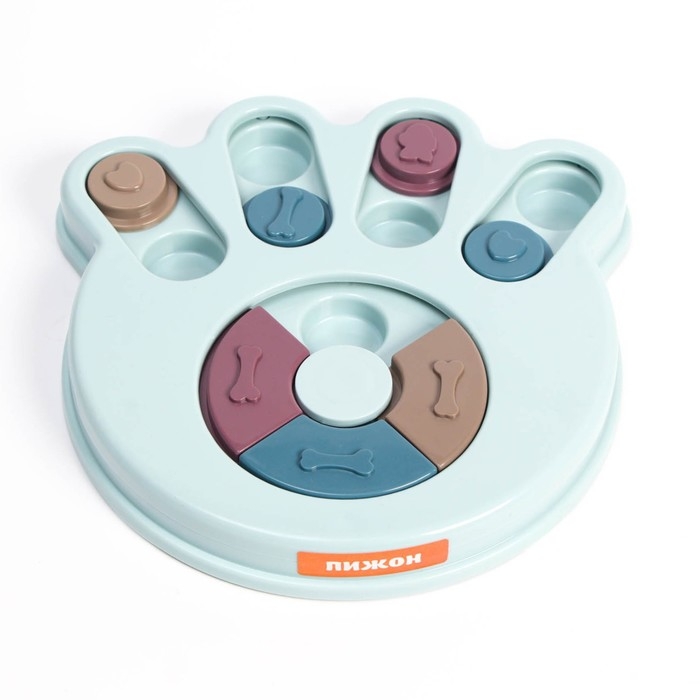 Игрушка интеллектуальная для лакомств  Игрушка интеллектуальная для лакомств "Лапа", 24 х 23,5 х 3 см, голубая