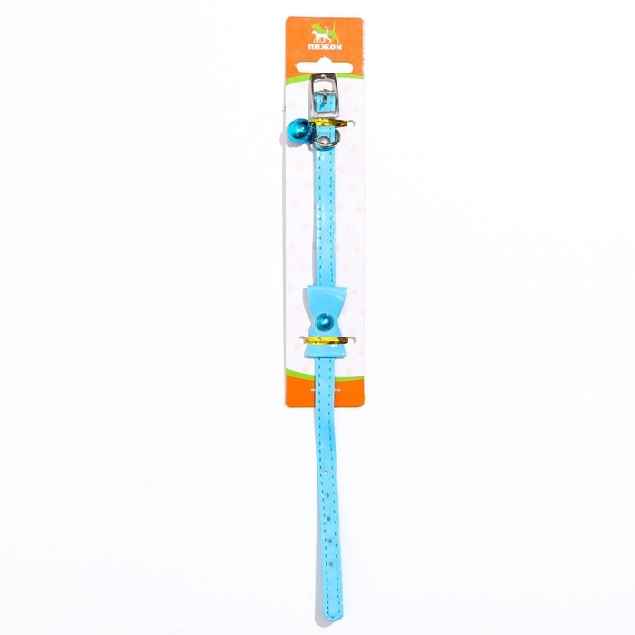 Ошейник Ошейник "Сияние" с бусиной и бубенчиком, 29 х 1 см, ОШ 21-26, голубой